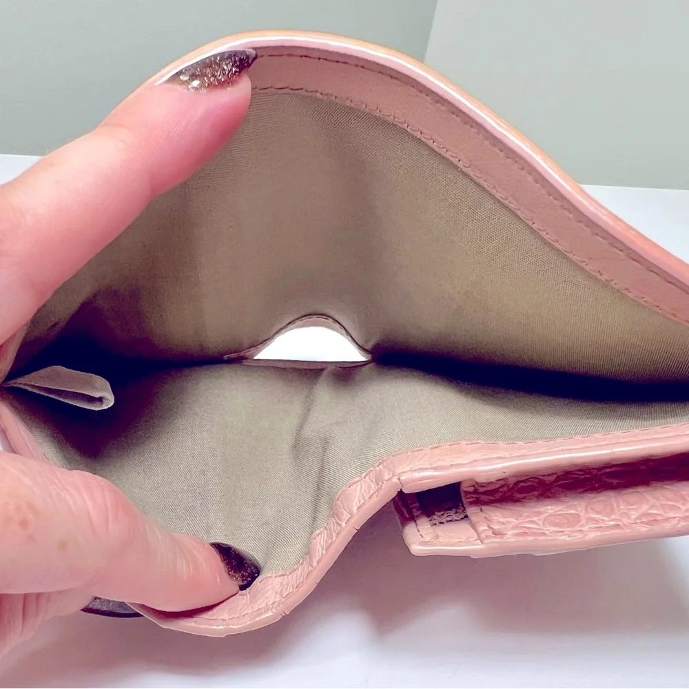 Jimmy Choo Blush Pink Croc-Embossed Wallet
